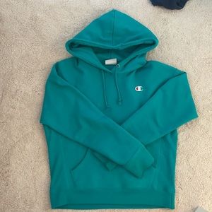Turquoise/aqua reverse weave sweatshirt